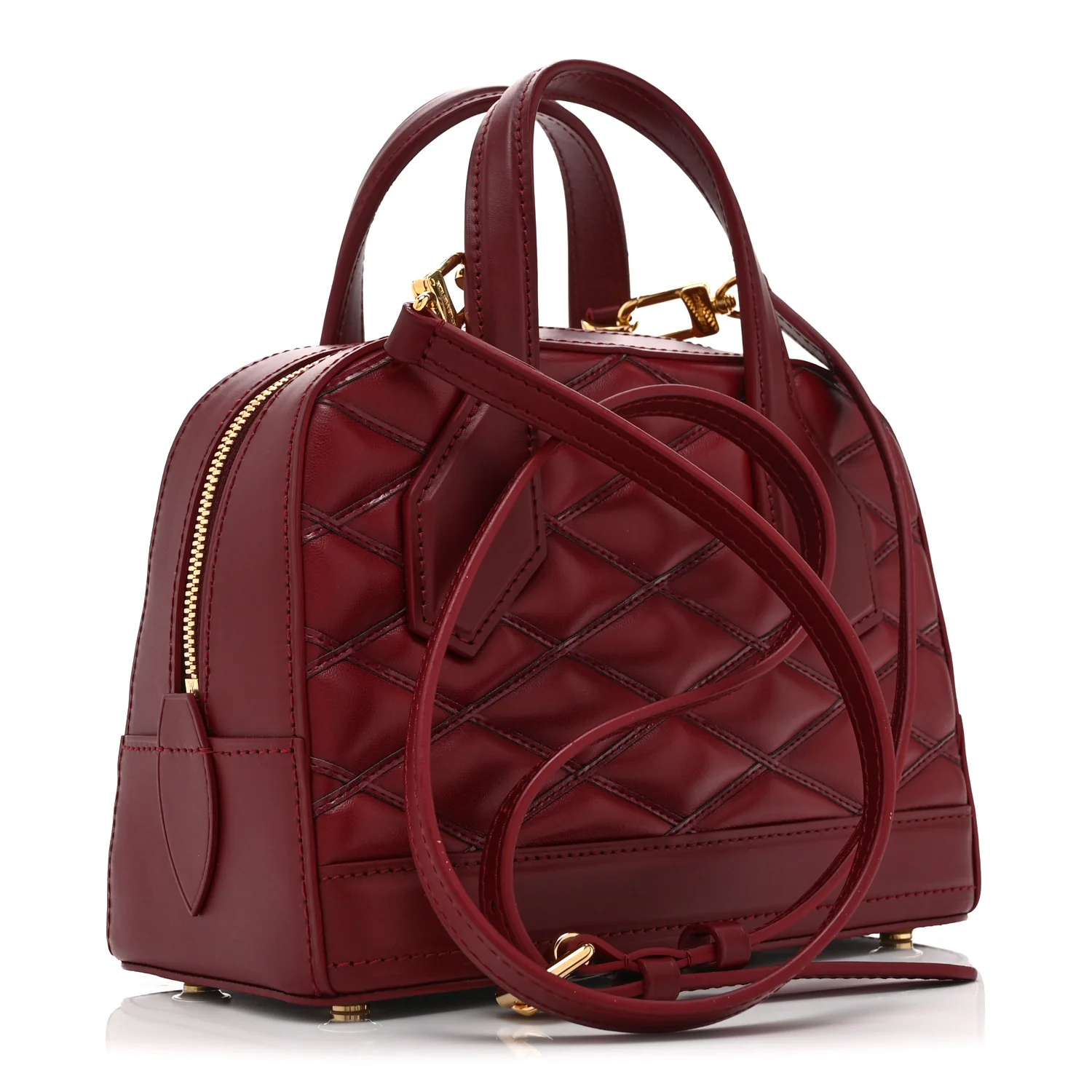 Lambskin Malletage Mini Dora Carmine - Image 3