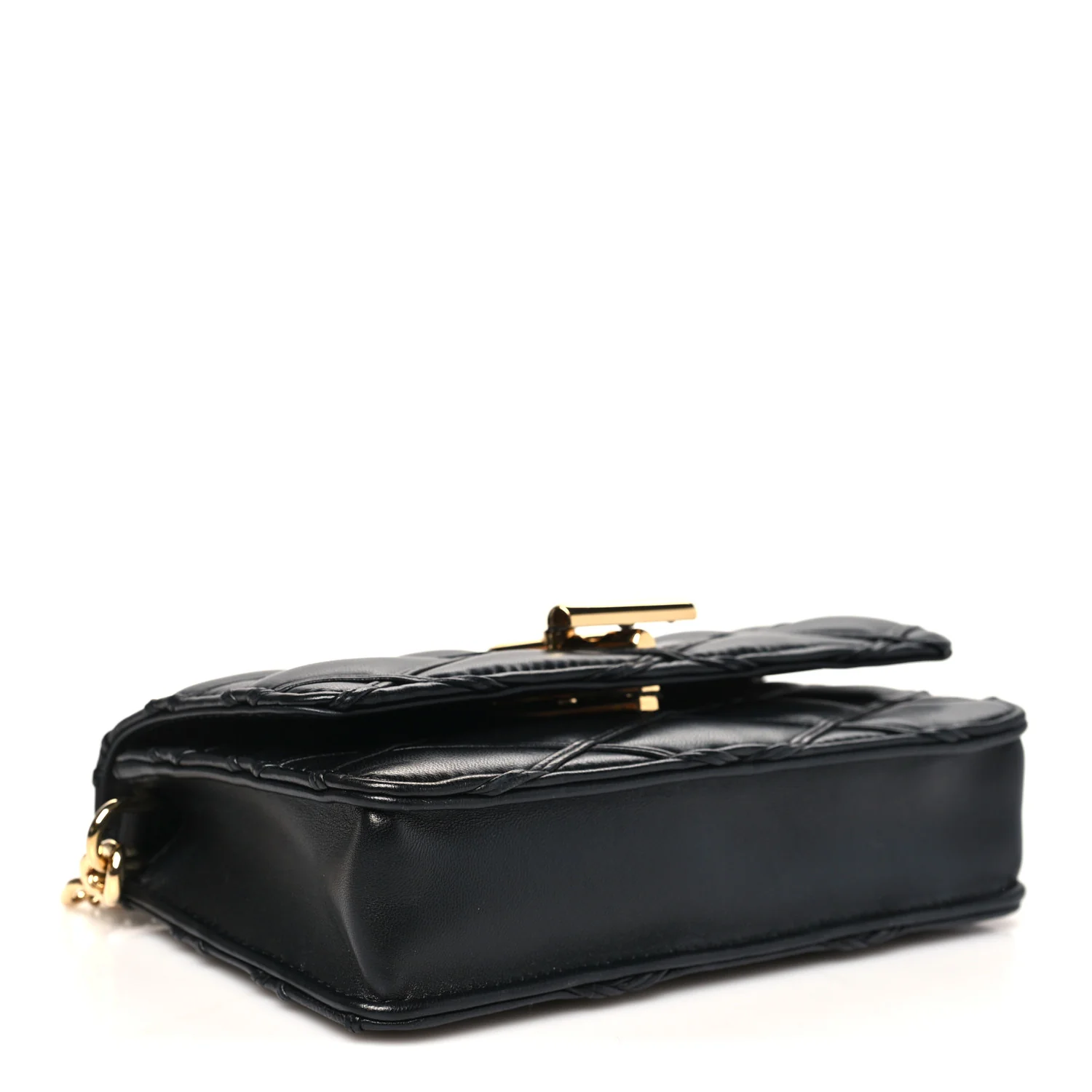 Lambskin Malletage Wallet On Chain GO-14 Black - Image 4