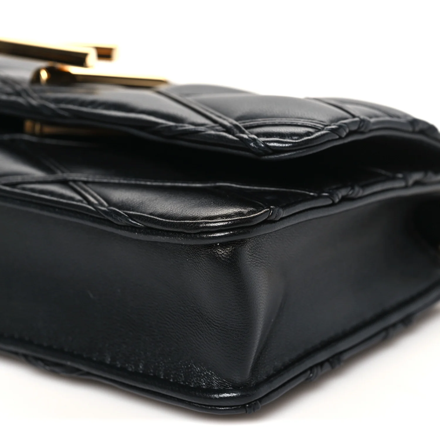 Lambskin Malletage Wallet On Chain GO-14 Black - Image 9