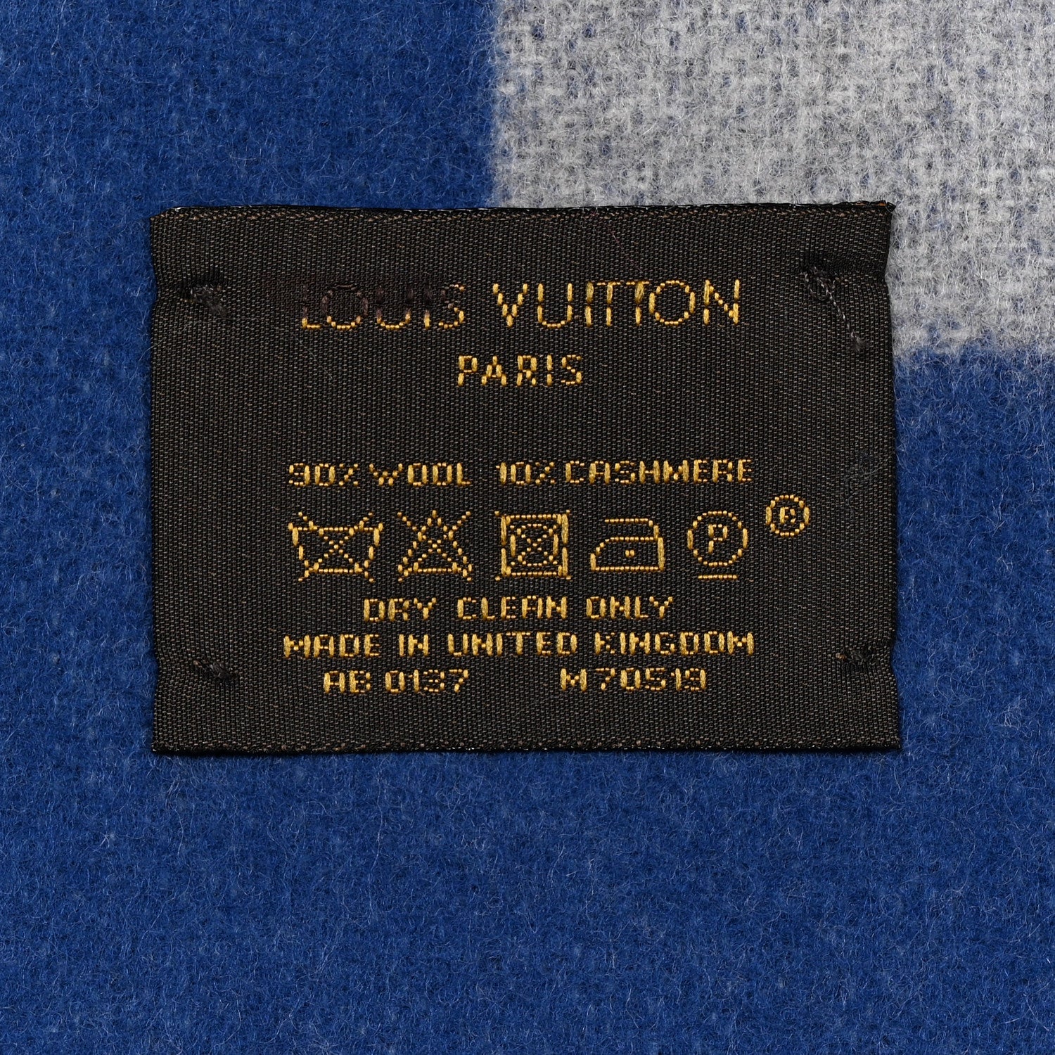 Lambswool Angora Cardiff Scarf Blue Grey - Image 3