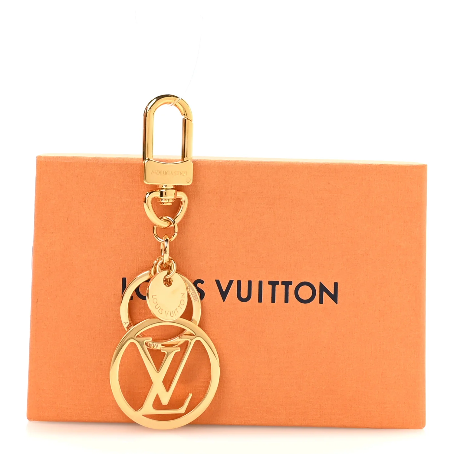 LV Circle Bag Charm Key Holder Gold - Image 4