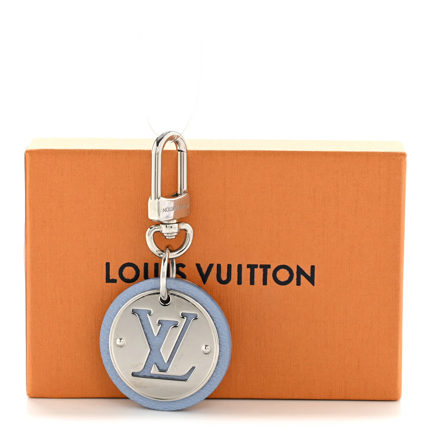 LV Circle Key Holder Bag Charm Sky Blue - Image 4