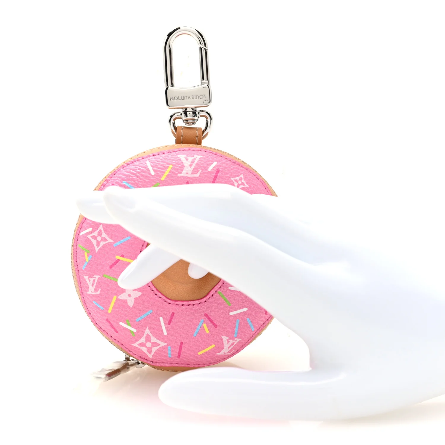 LV Donut Bag Charm Key Holder Pink - Image 2
