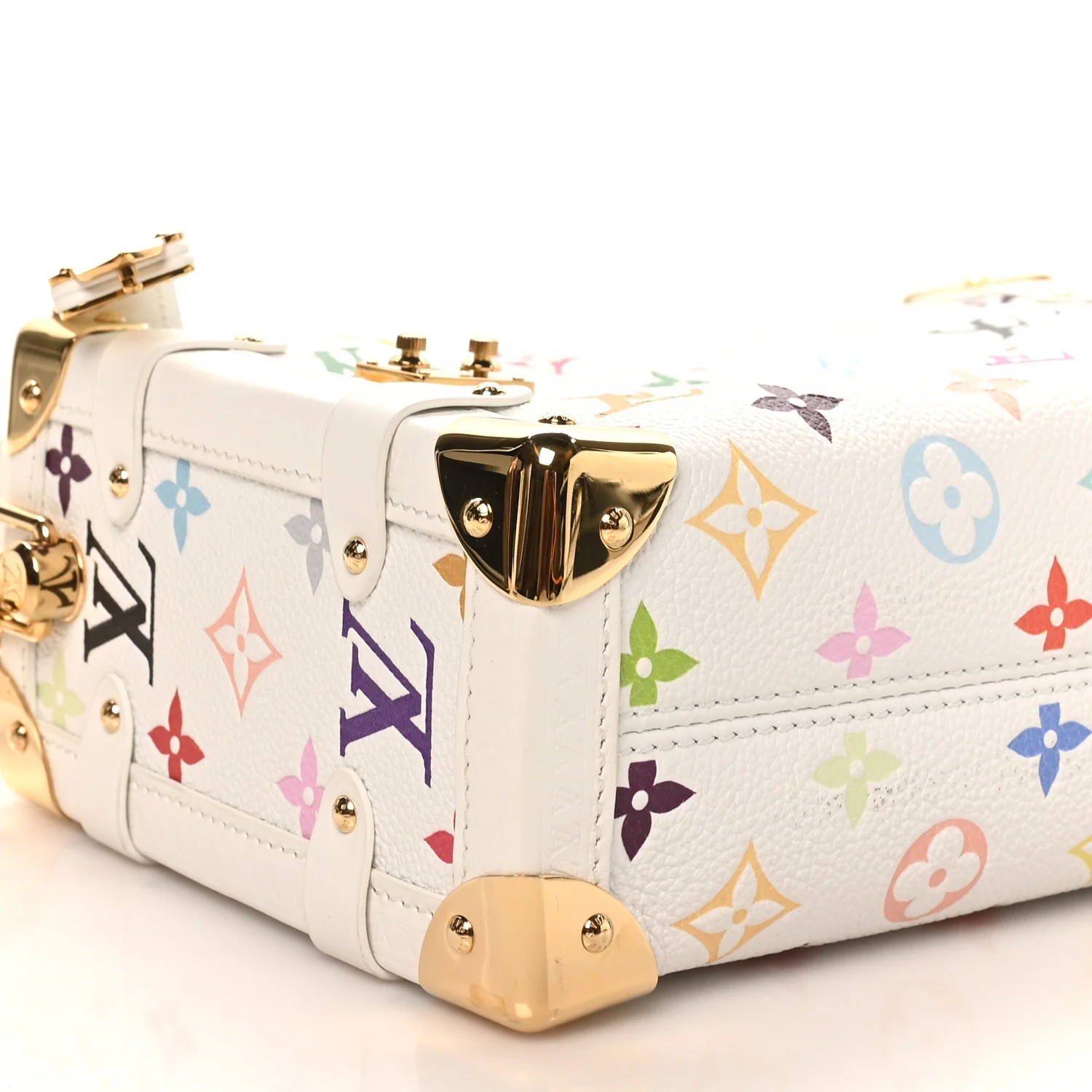 LV x TM Cowhide Monogram Multicolor Side Trunk MM White - Image 8