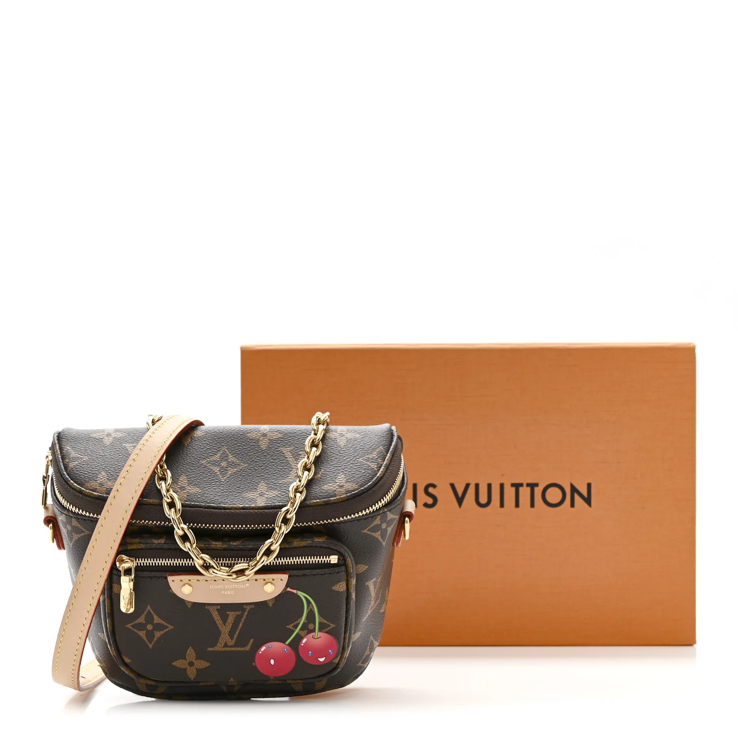 LV X TM Monogram Cerises Mini Bumbag - Image 10
