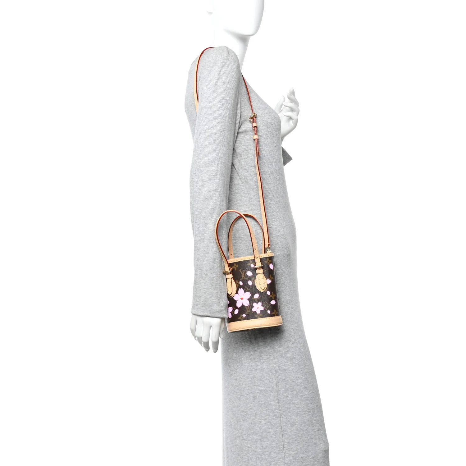 LV X TM Monogram Cherry Blossom Nano Bucket Sakura Brown - Image 2