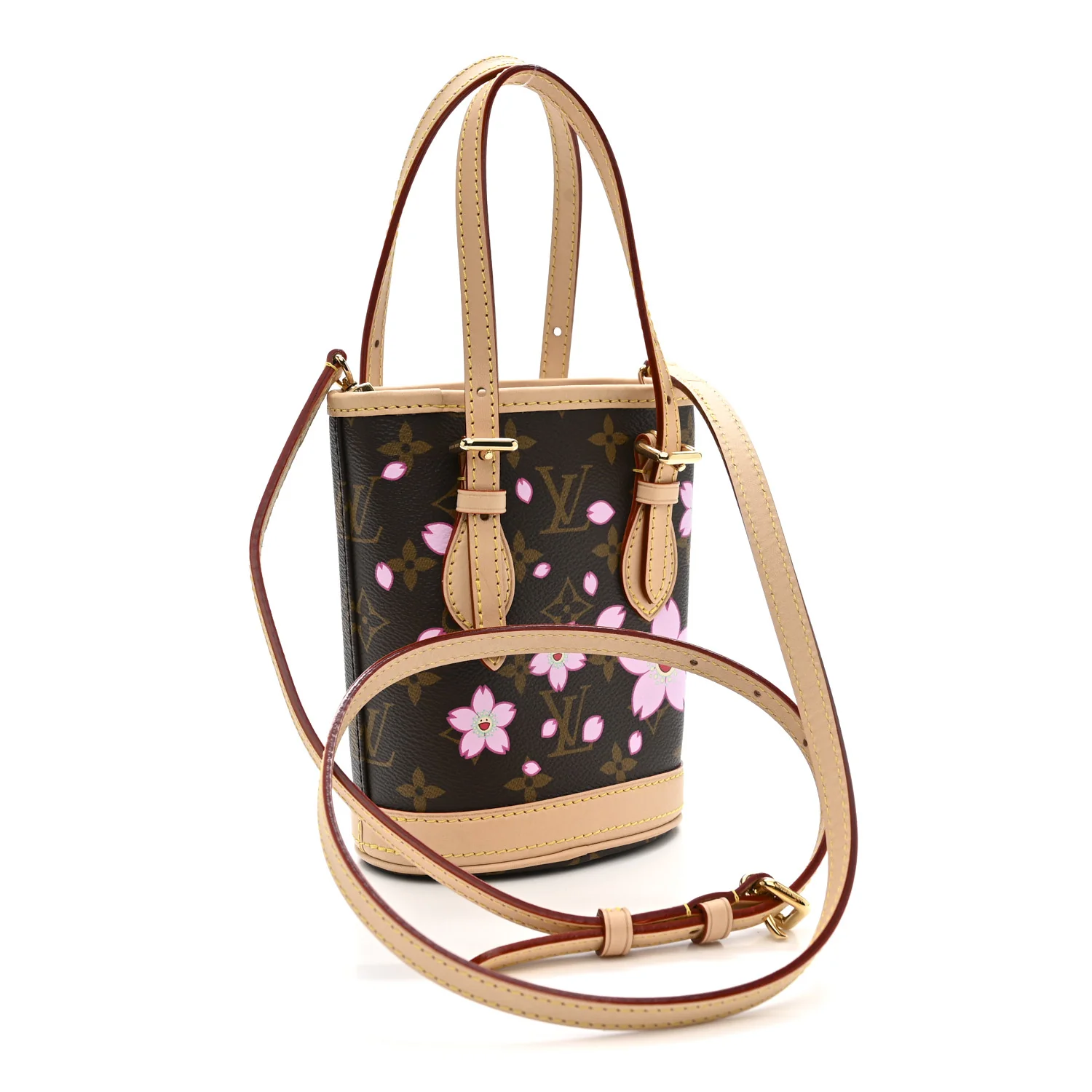 LV X TM Monogram Cherry Blossom Nano Bucket Sakura Brown - Image 3