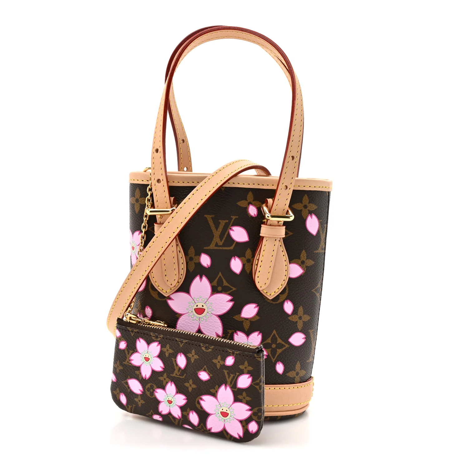 LV X TM Monogram Cherry Blossom Nano Bucket Sakura Brown - Image 3