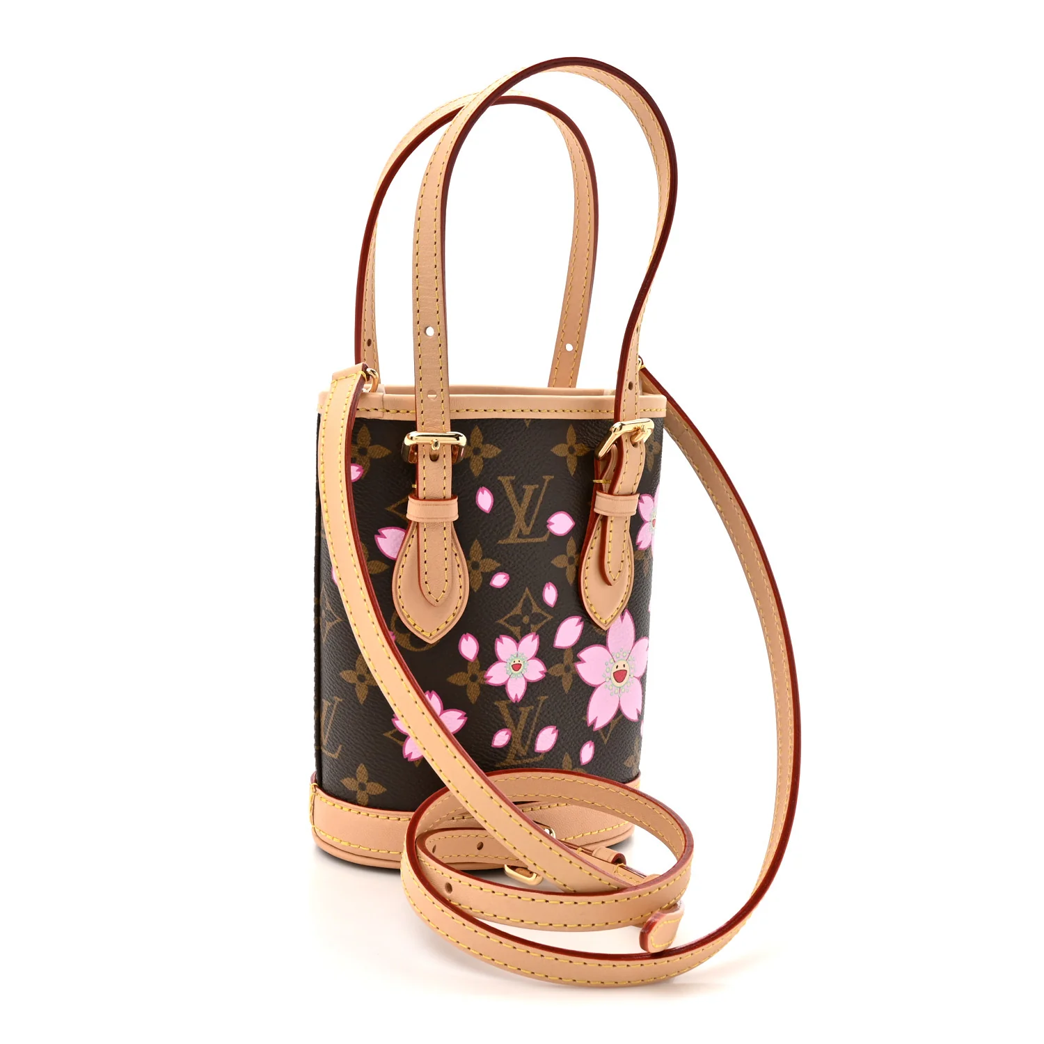 LV X TM Monogram Cherry Blossom Nano Bucket Sakura Brown - Image 4