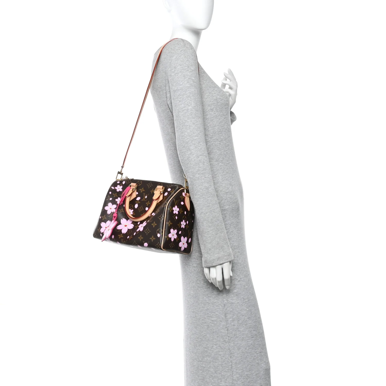 LV X TM Monogram Cherry Blossom Speedy Bandouliere 25 Sakura Brown - Image 2
