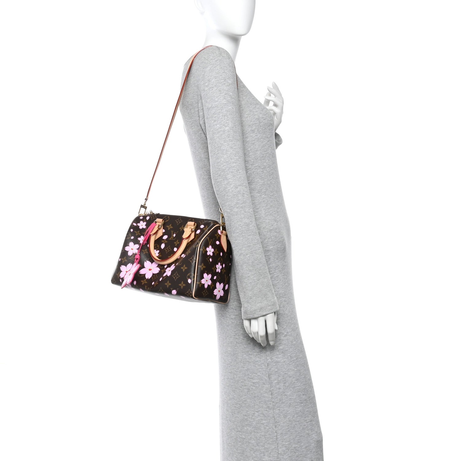 LV X TM Monogram Cherry Blossom Speedy Bandouliere 25 Sakura Brown - Image 3