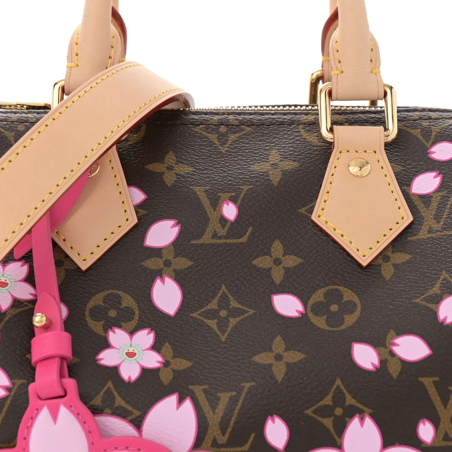 LV X TM Monogram Cherry Blossom Speedy Bandouliere 25 Sakura Brown - Image 7