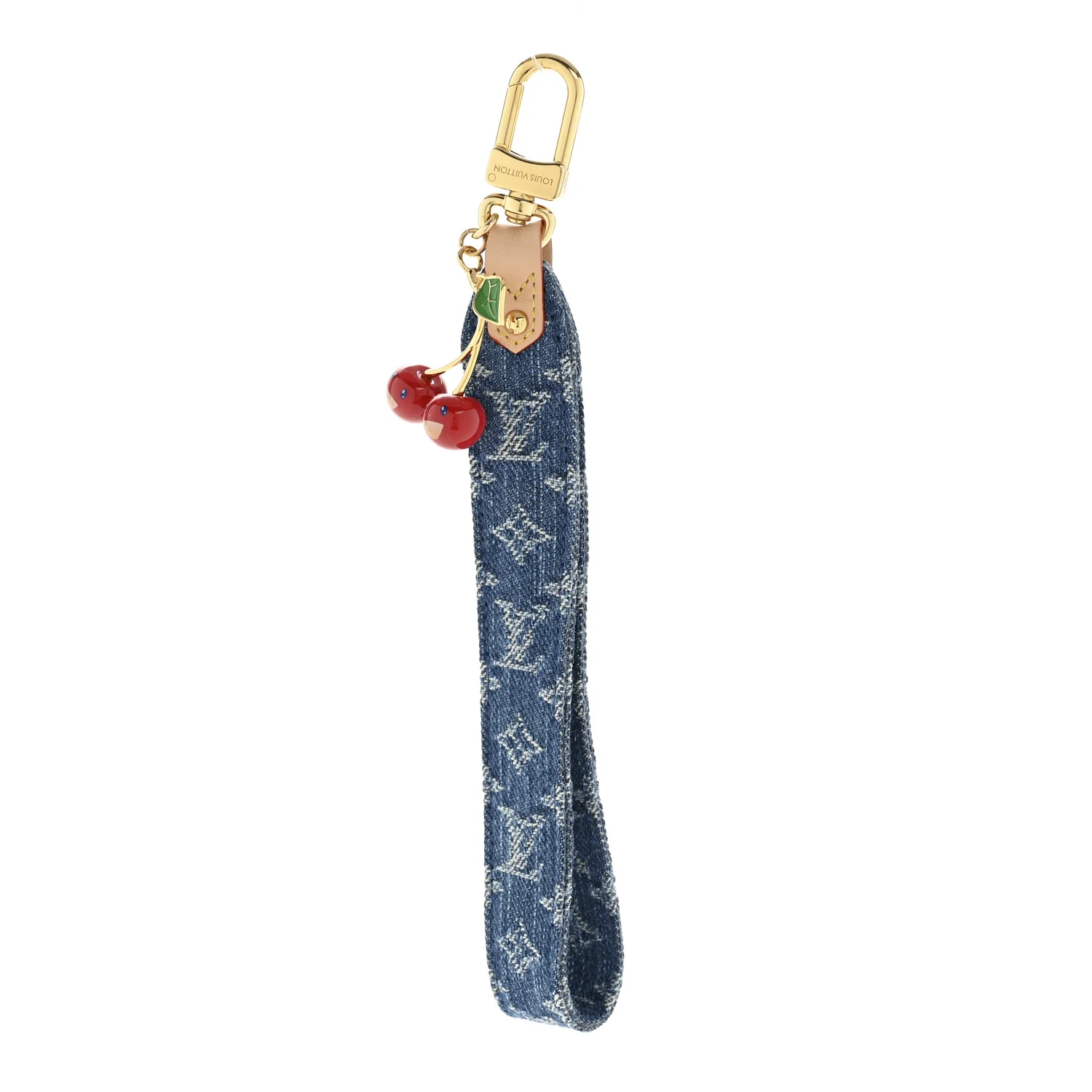 LV X TM Monogram Denim Cerise Dragonne Bag Charm Denim Blue