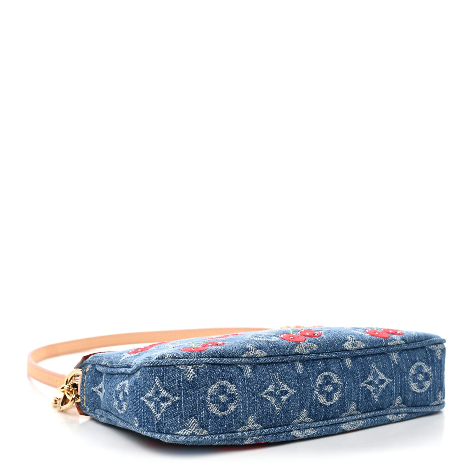 LV X TM Monogram Denim Cerises Pochette Accessories Blue - Image 4