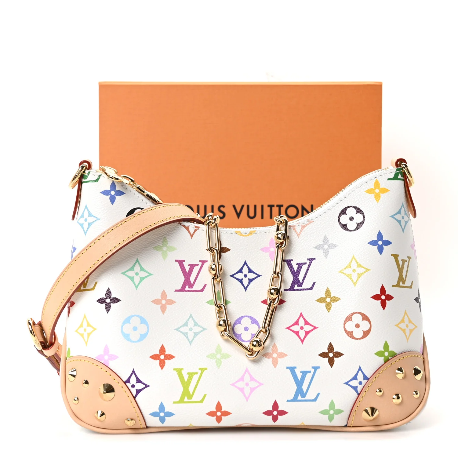 LV X TM Monogram Multicolor Boulogne NM PM White - Image 9
