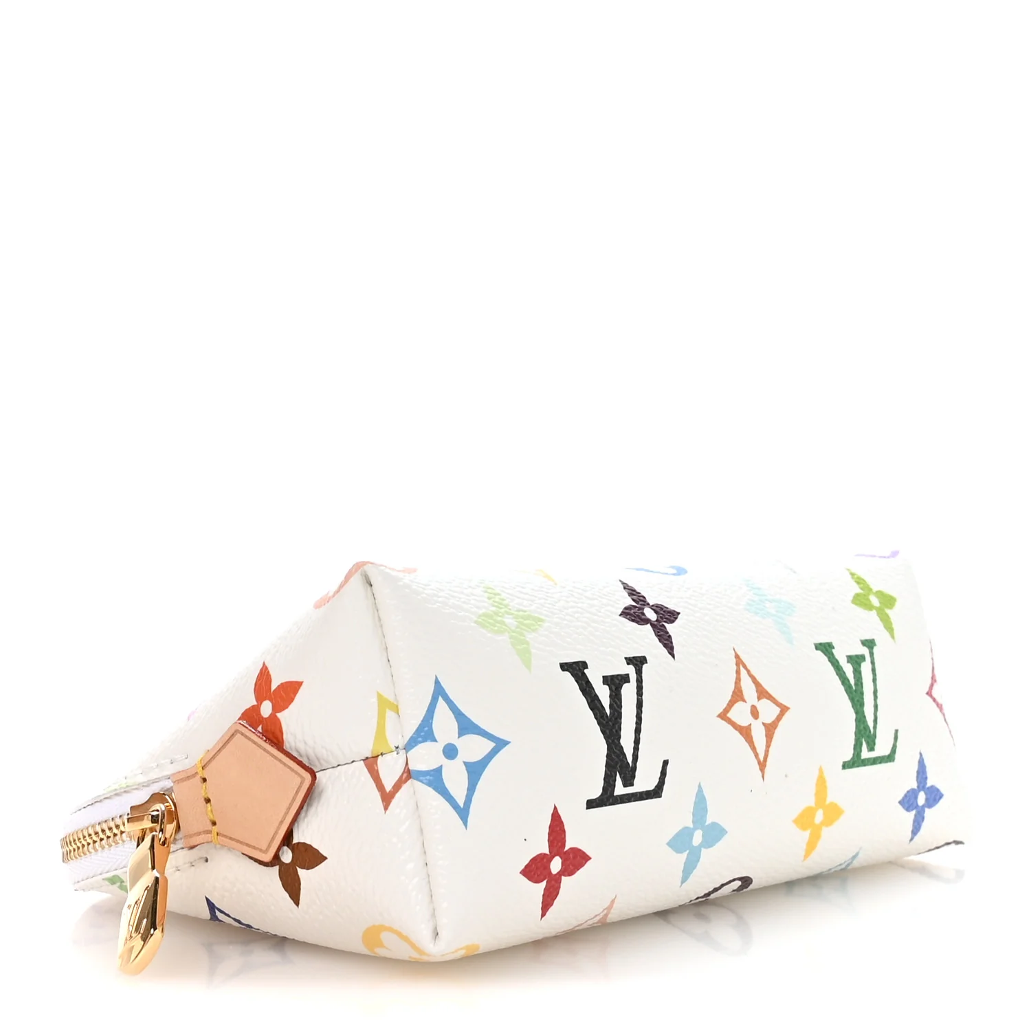 LV x TM Monogram Multicolor Cosmetic Pouch PM White - Image 4