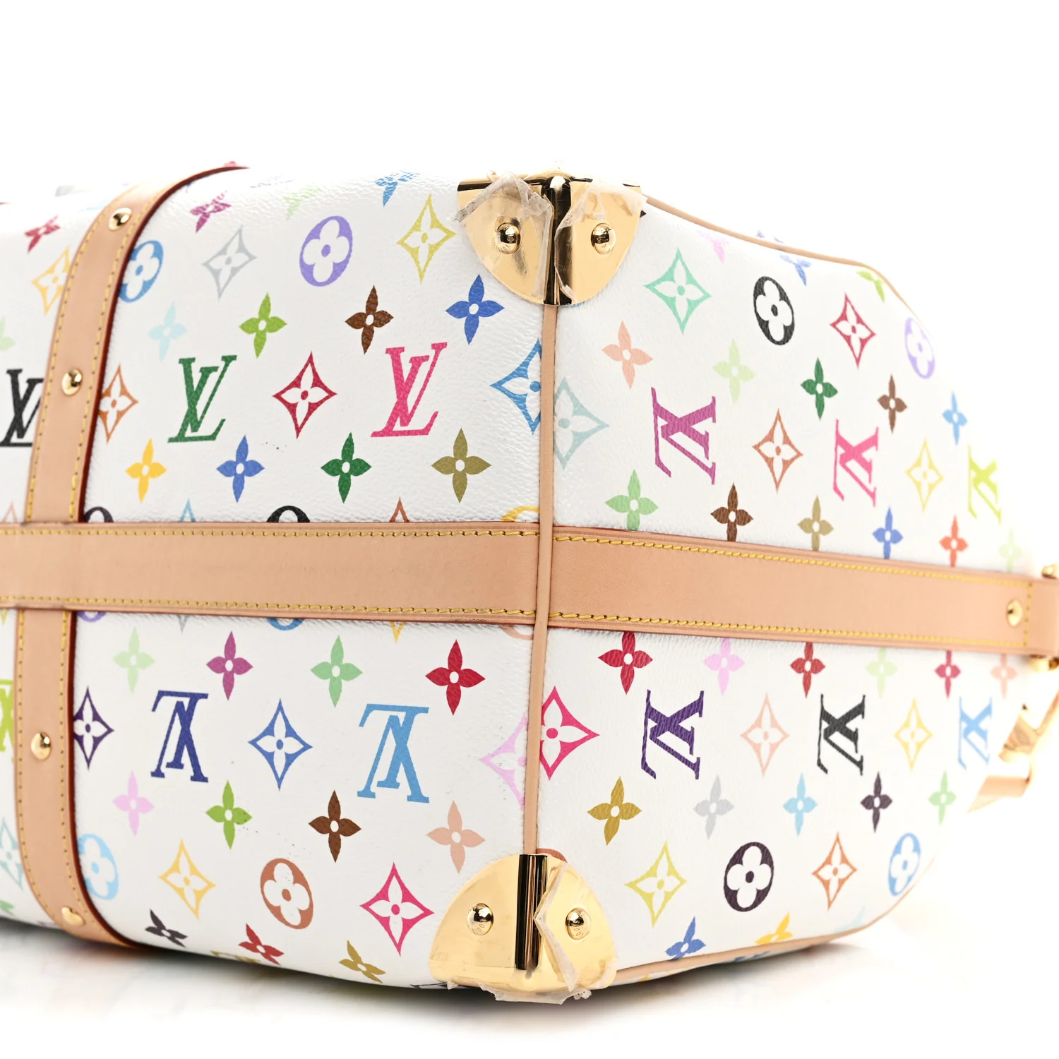 LV X TM Monogram Multicolor Keepall Bandouliere 45 White - Image 8