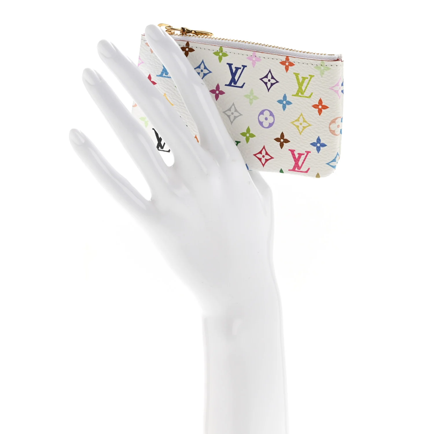 LV X TM Monogram Multicolor Key Pouch White - Image 2