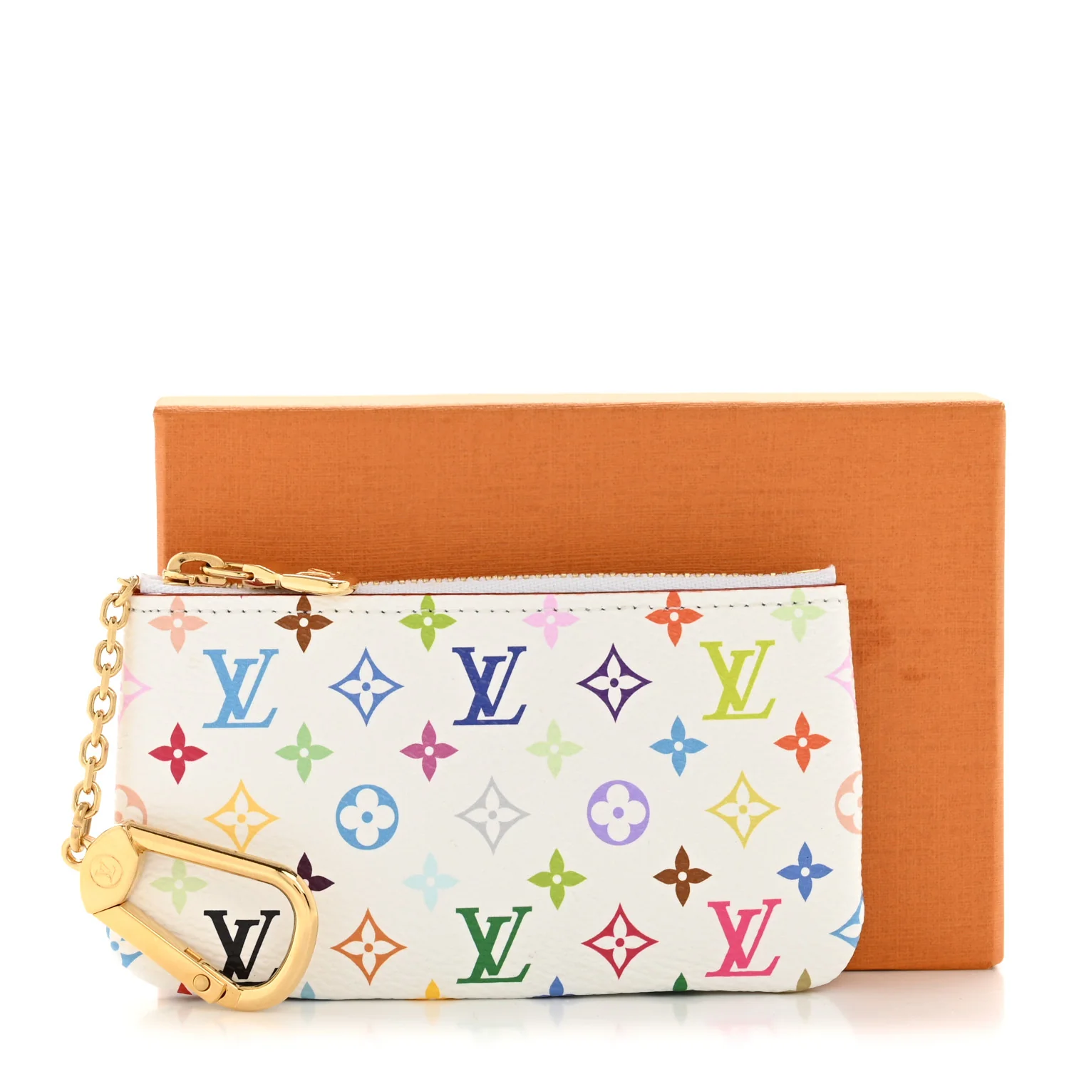 LV X TM Monogram Multicolor Key Pouch White - Image 8