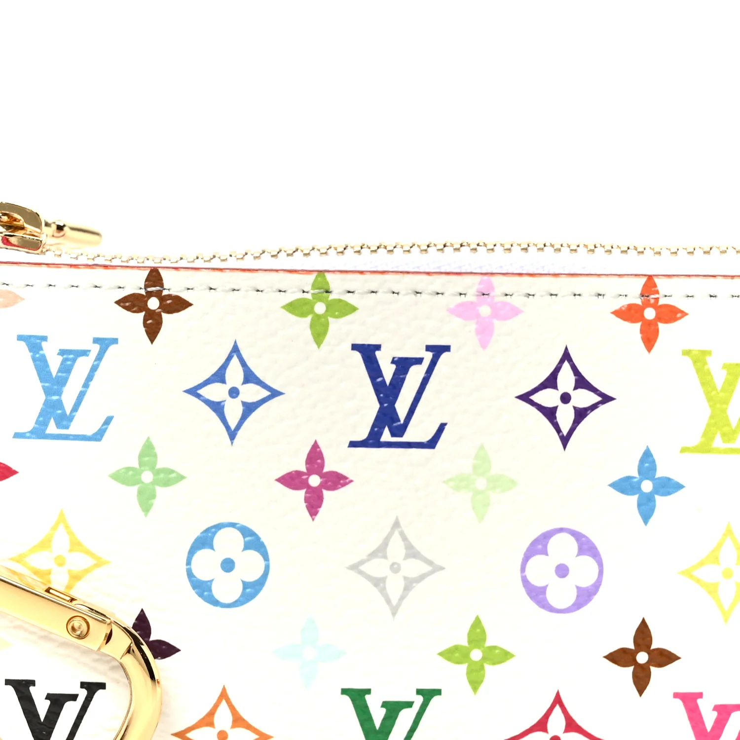 LV X TM Monogram Multicolor Key Pouch White - Image 7