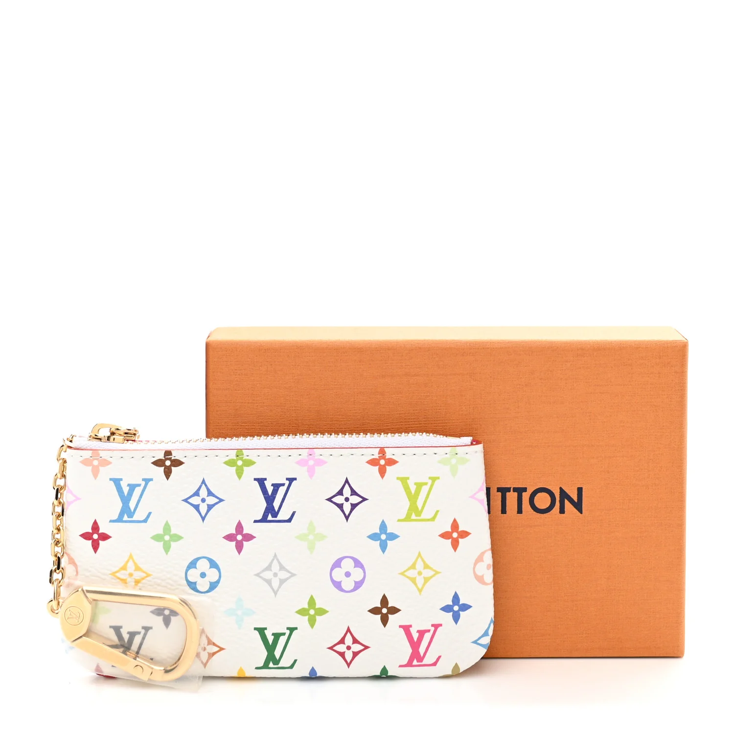 LV X TM Monogram Multicolor Key Pouch White - Image 8