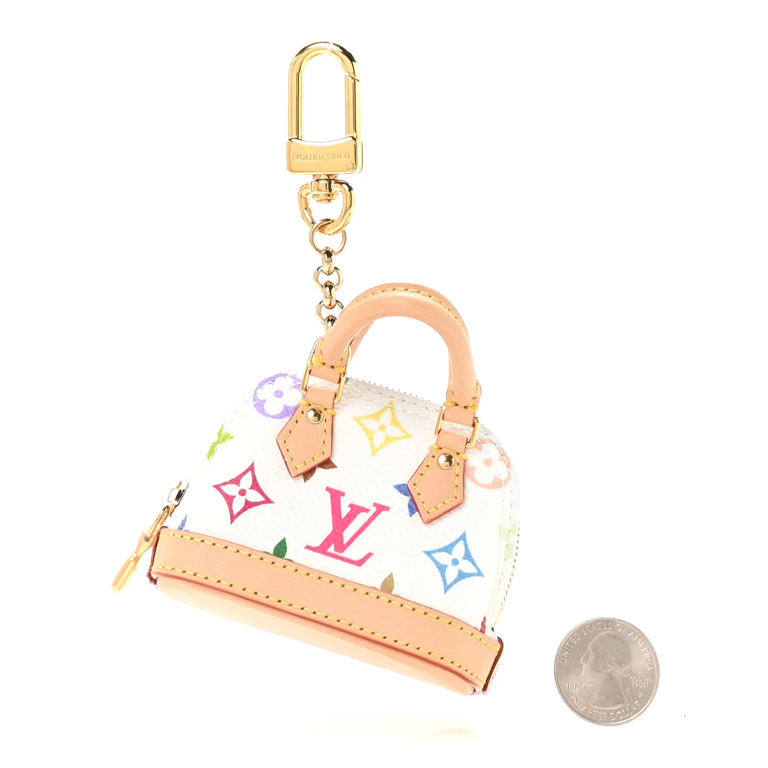 LV x TM Monogram Multicolor Micro Alma Bag Charm White - Image 4