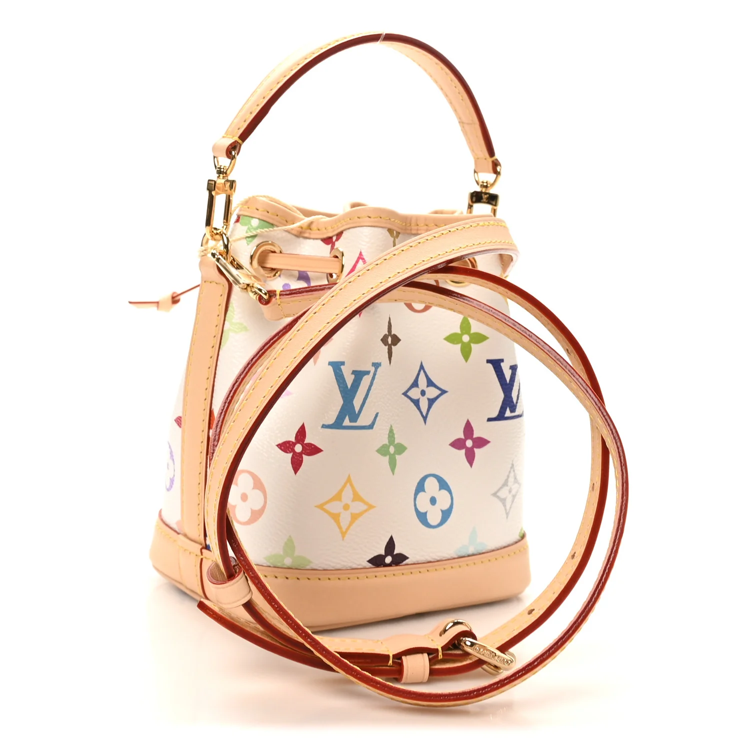 LV X TM Monogram Multicolor Nano Noe NV White - Image 3