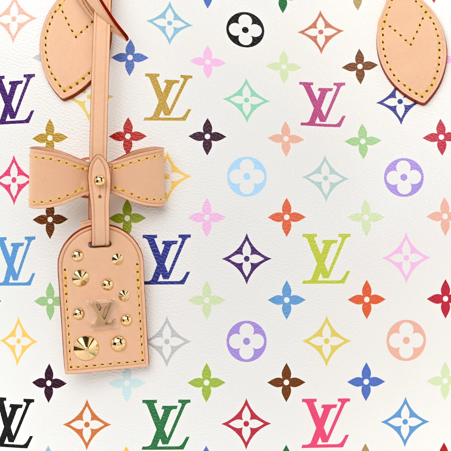 LV X TM Monogram Multicolor Neverfull MM White - Image 8