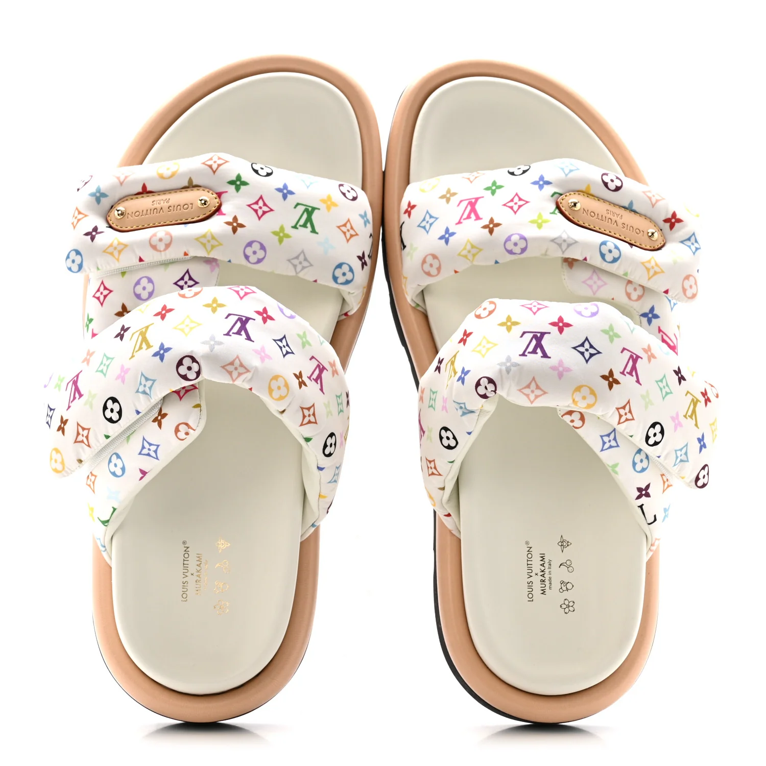 LV X TM Monogram Multicolor Pool Pillow Flat Comfort Mule 40 White - Image 2