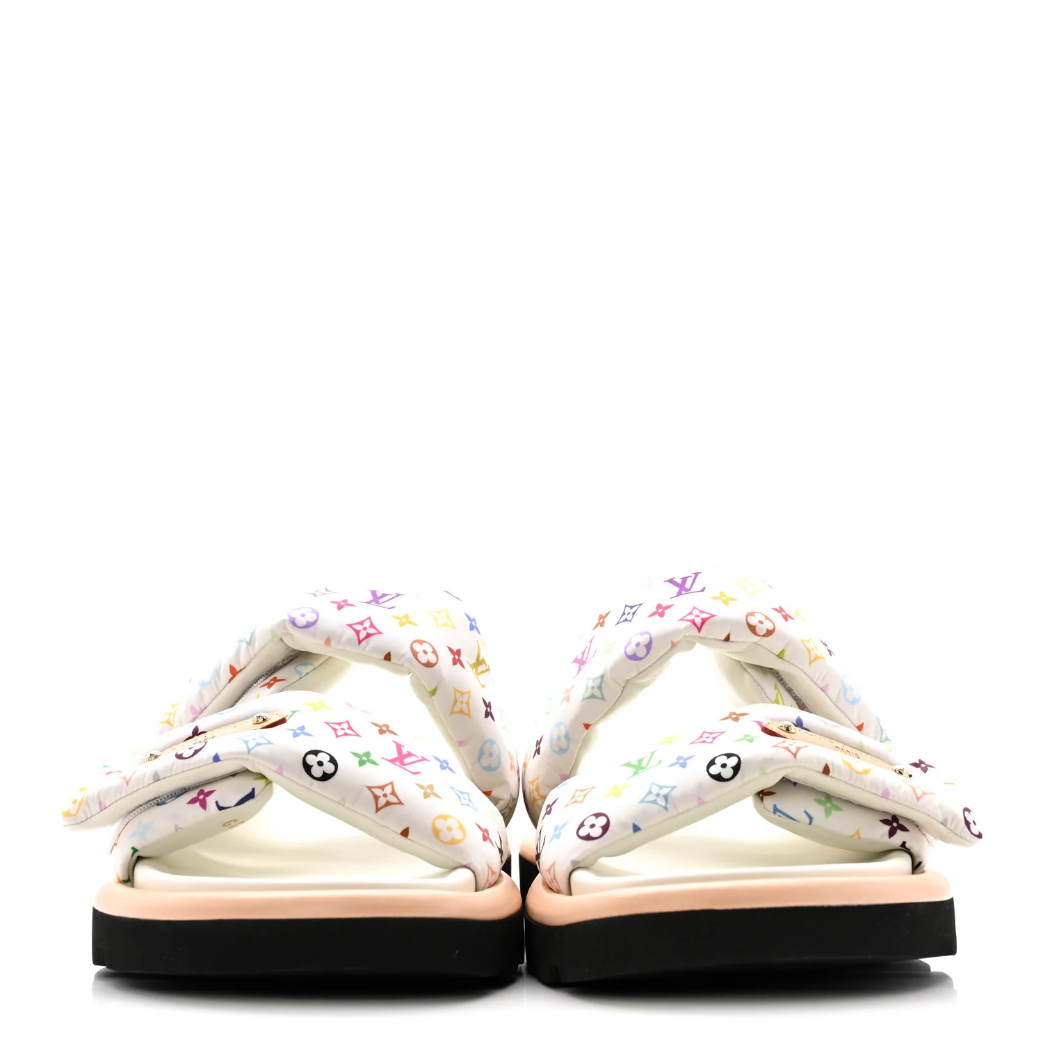 LV X TM Monogram Multicolor Pool Pillow Flat Comfort Mule 40 White - Image 3