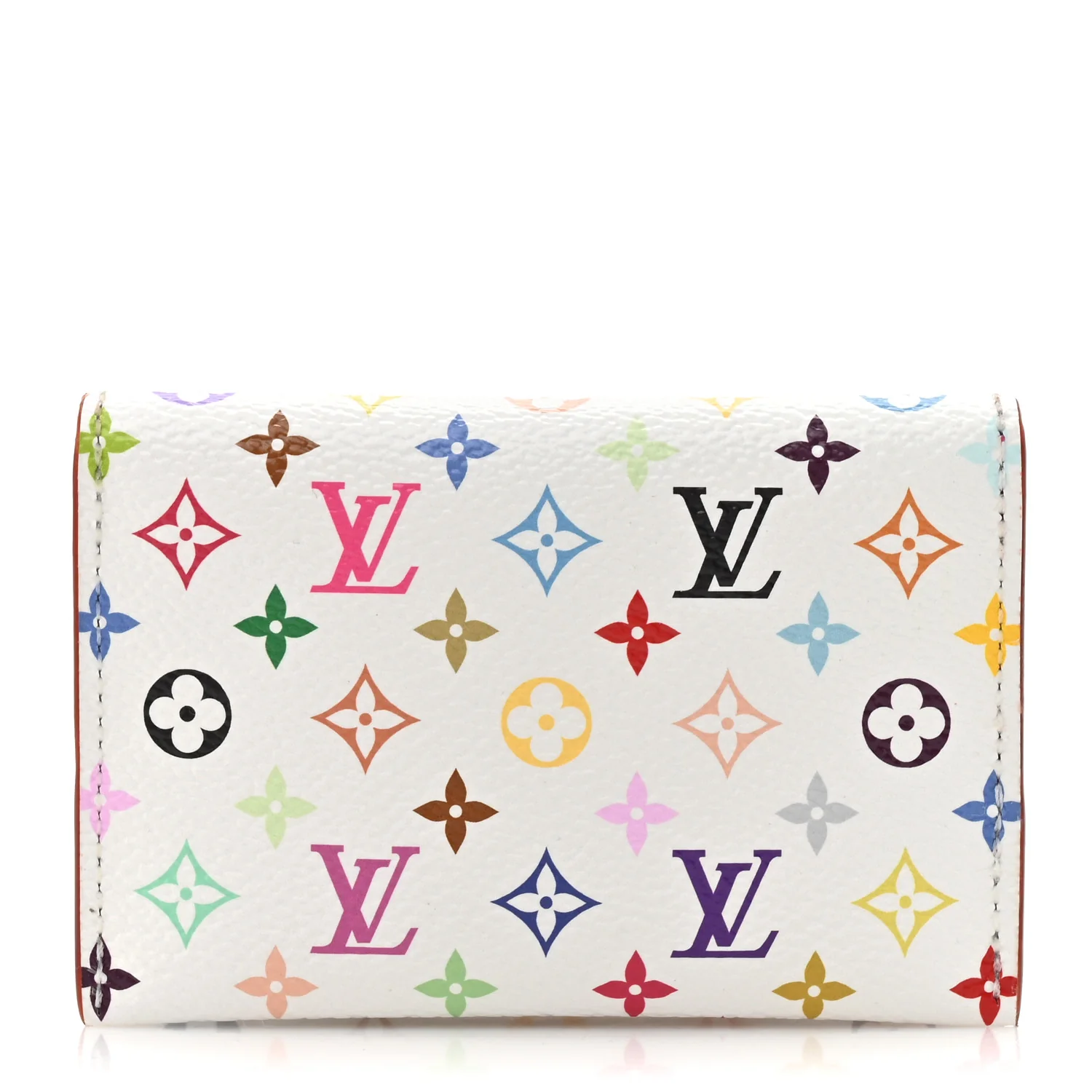 LV X TM Monogram Multicolor Slim Card Holder White