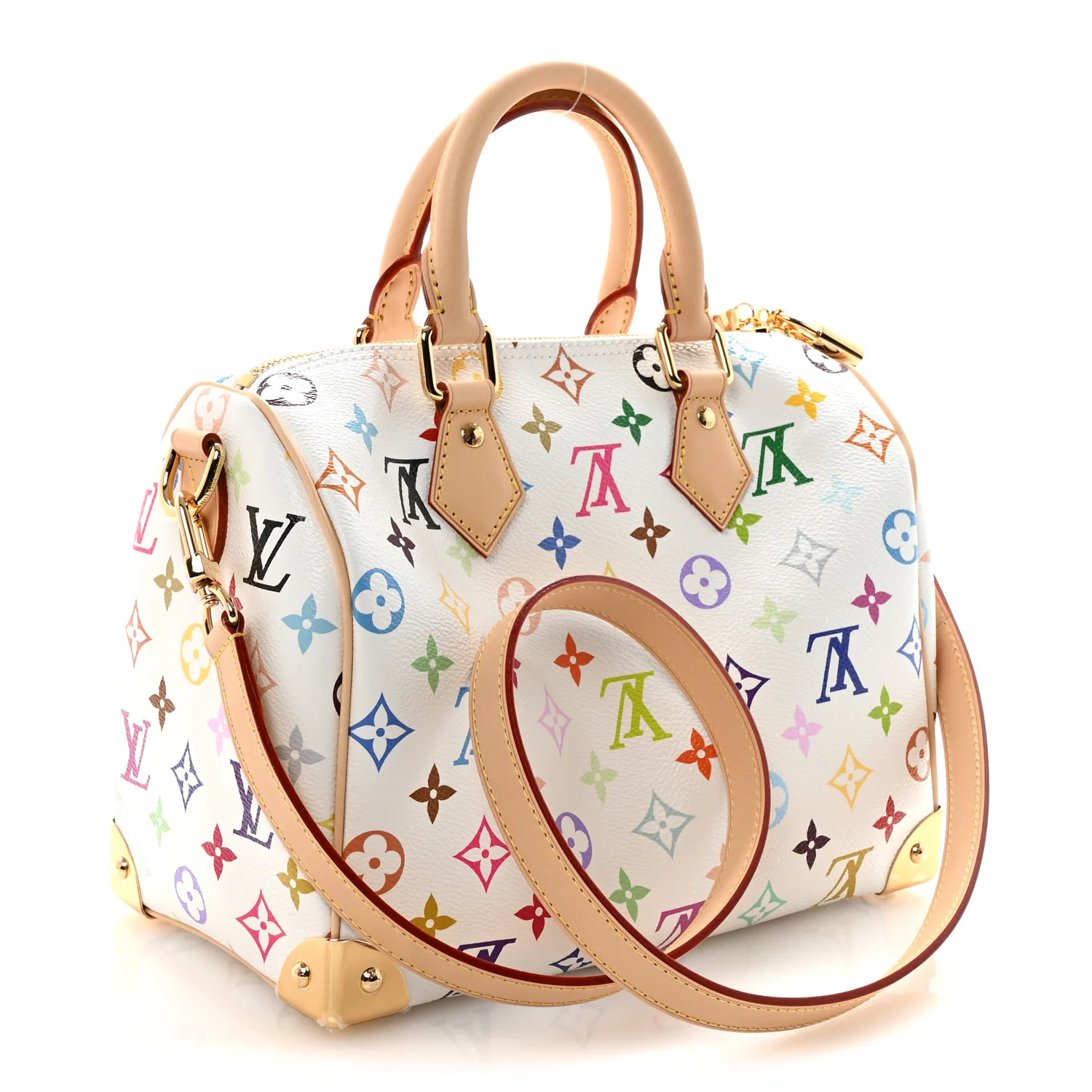 LV X TM Monogram Multicolor Speedy Bandouliere 25 White - Image 3