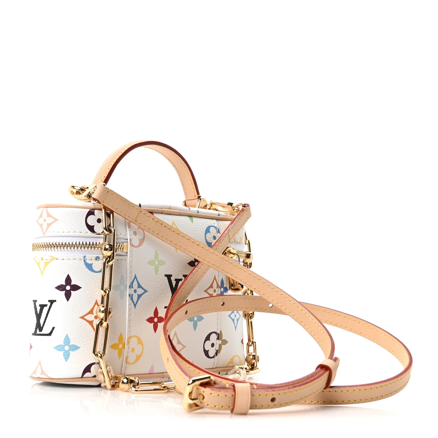 LV x TM Monogram Multicolor Vanity Chain Pouch White - Image 2