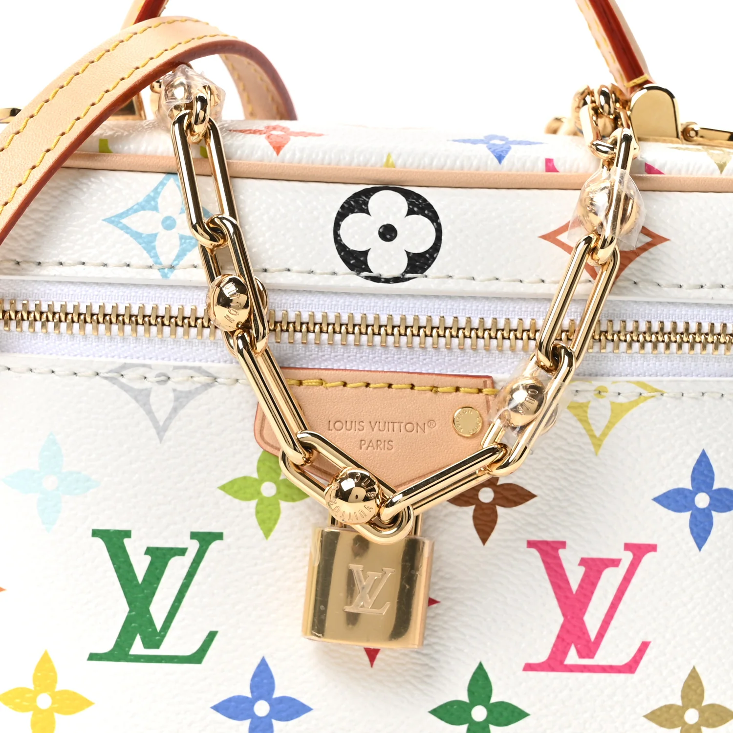 LV x TM Monogram Multicolor Vanity Chain Pouch White - Image 6