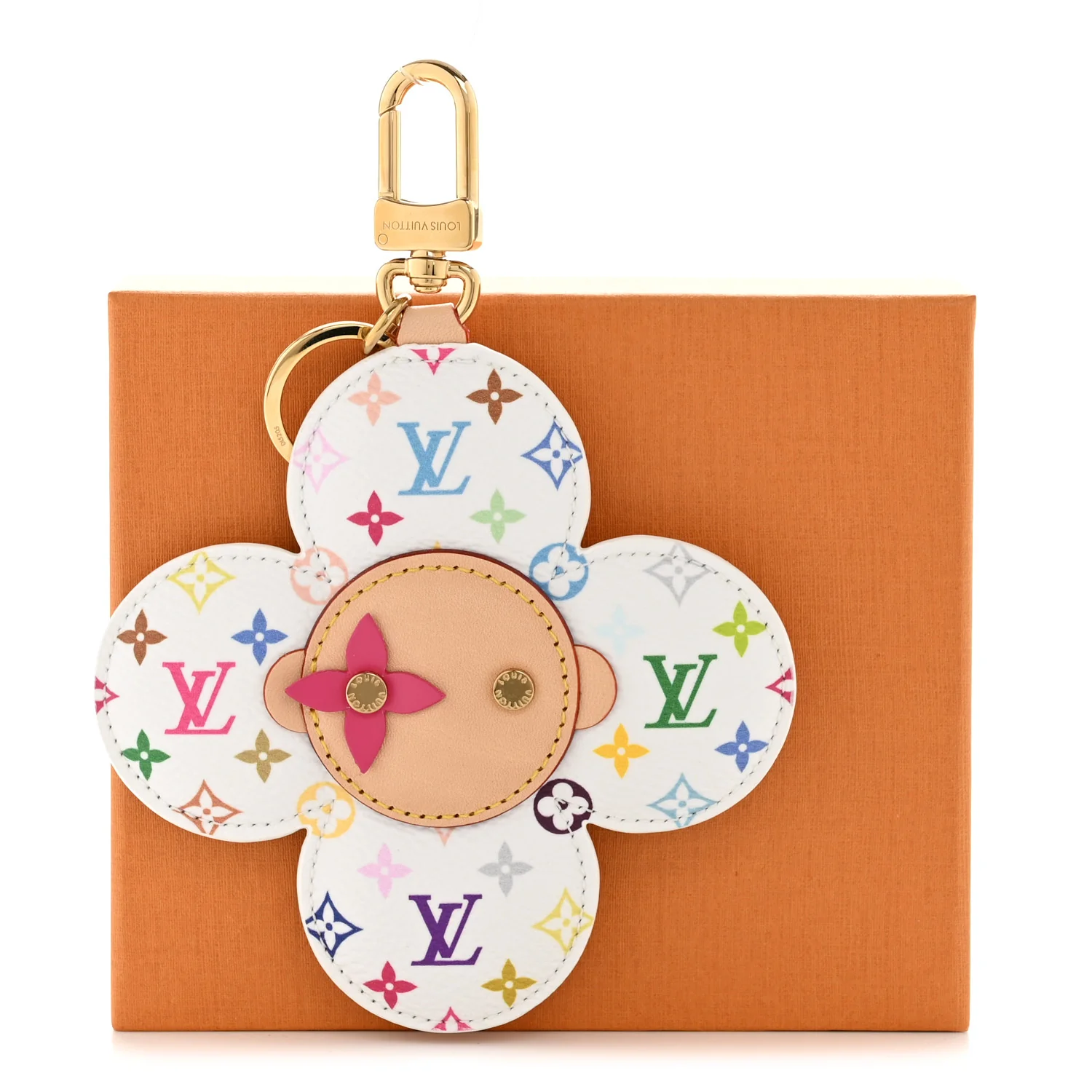 LV x TM Monogram Multicolor Vivienne Head Bag Charm White - Image 5