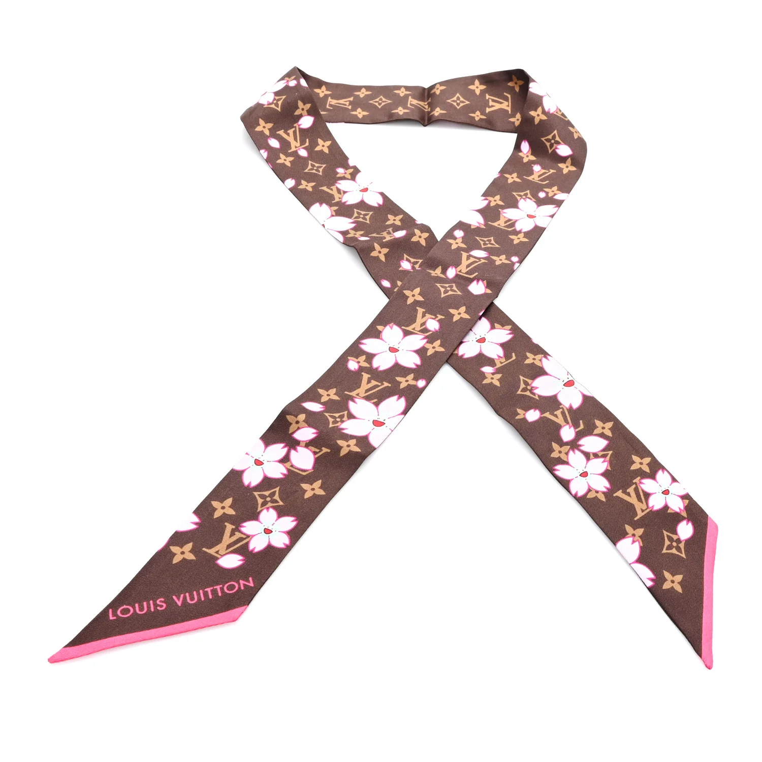LV X TM Silk Monogram Cherry Blossom BB Bandeau Tan