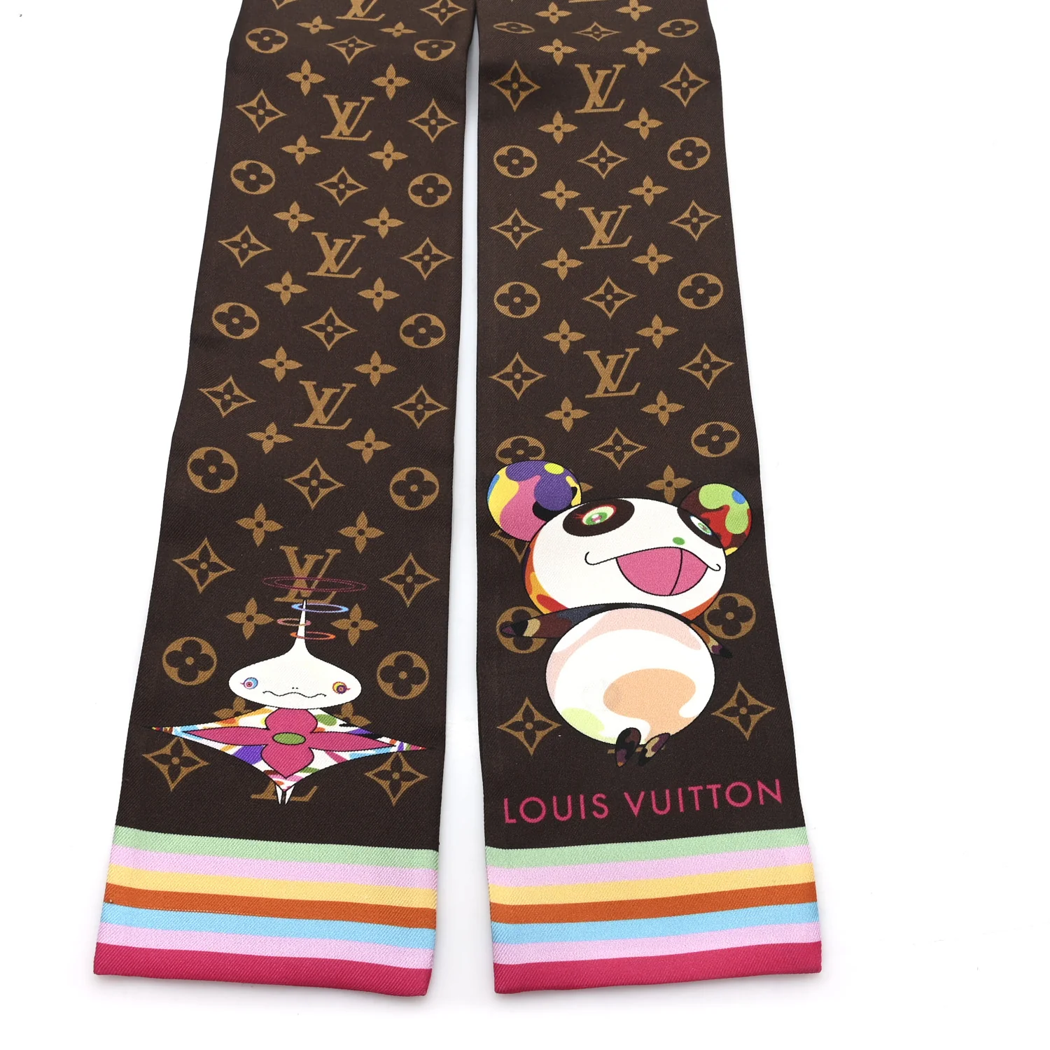 LV X TM Silk Monogram Superflat Character Bandeau Brown - Image 2