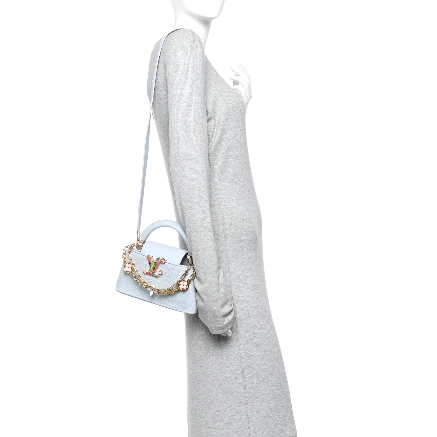 LV X TM Taurillon Capucines East West Mini Olympe Blue - Image 2