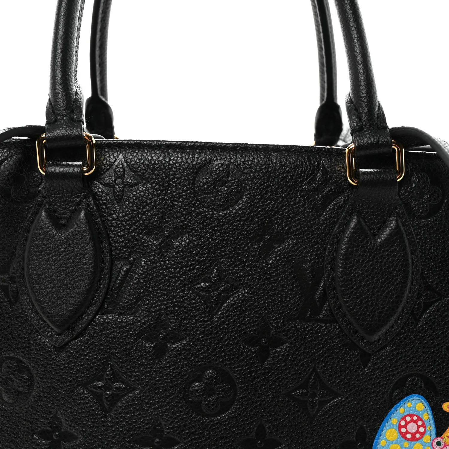 LV X YK Empreinte Inlaid Kusama Flowers Onthego MM Black - Image 7