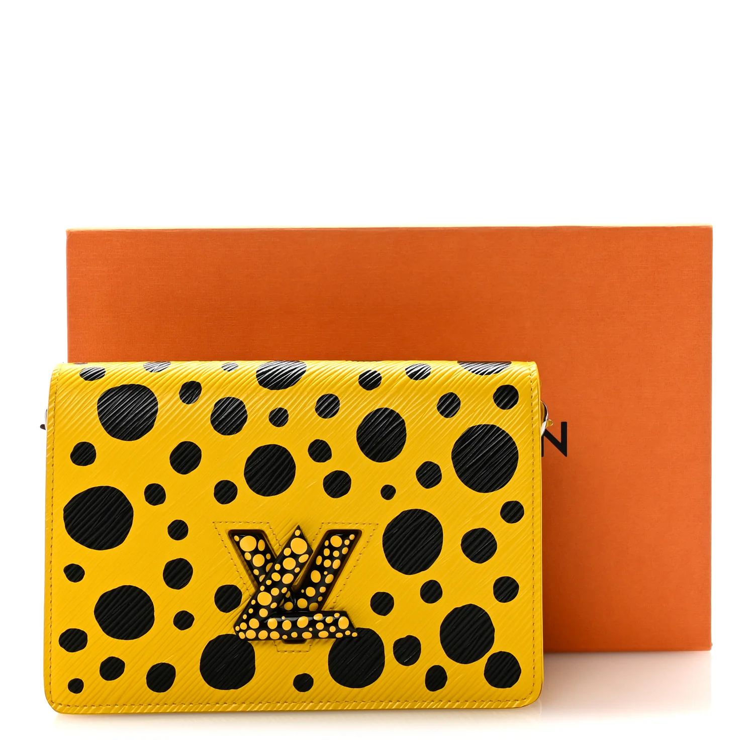LV x YK Epi Infinity Dots Twist Belt Chain Wallet Yellow Black - Image 10