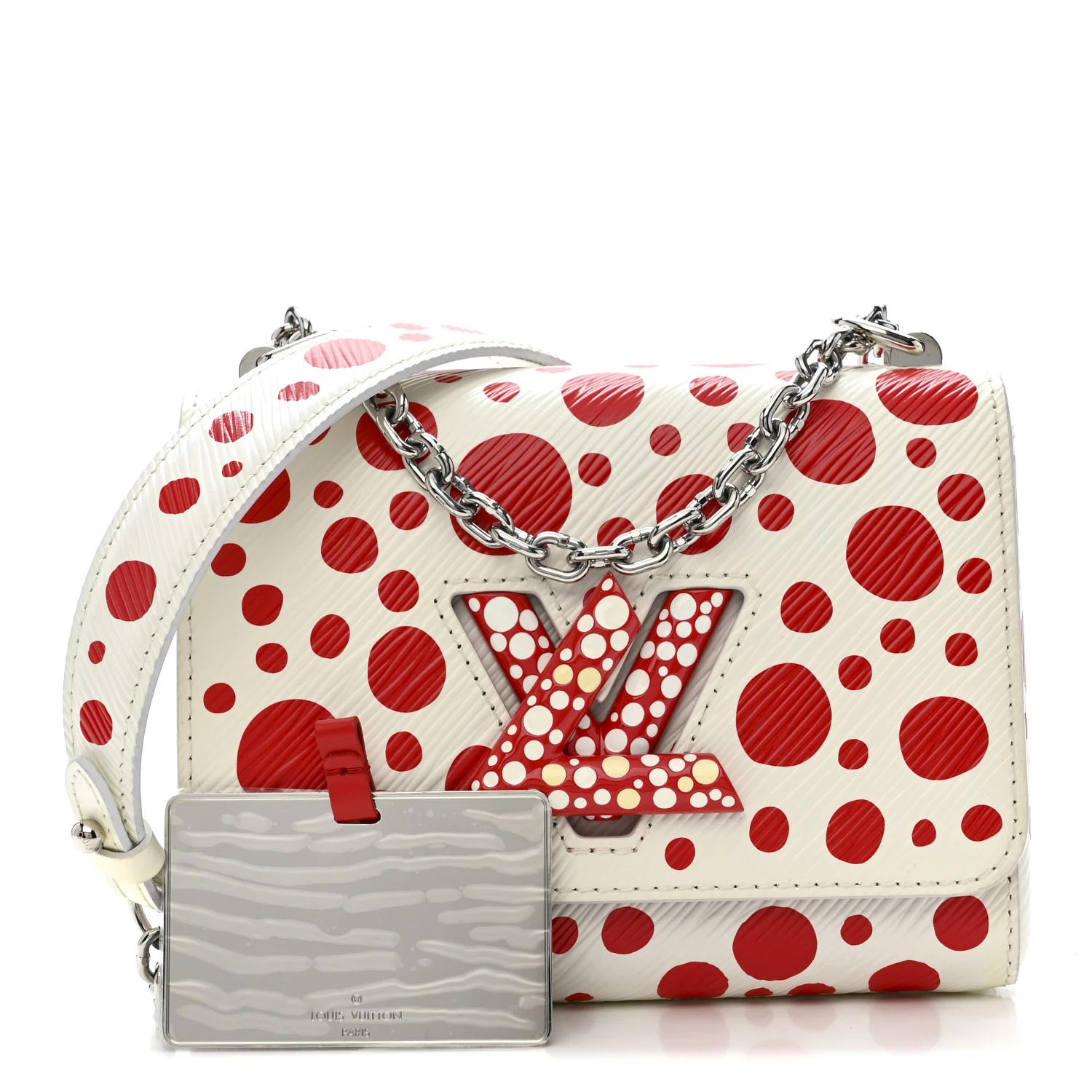 LV X YK Epi Infinity Dots Twist Shoulder Bag PM White Red - Image 3