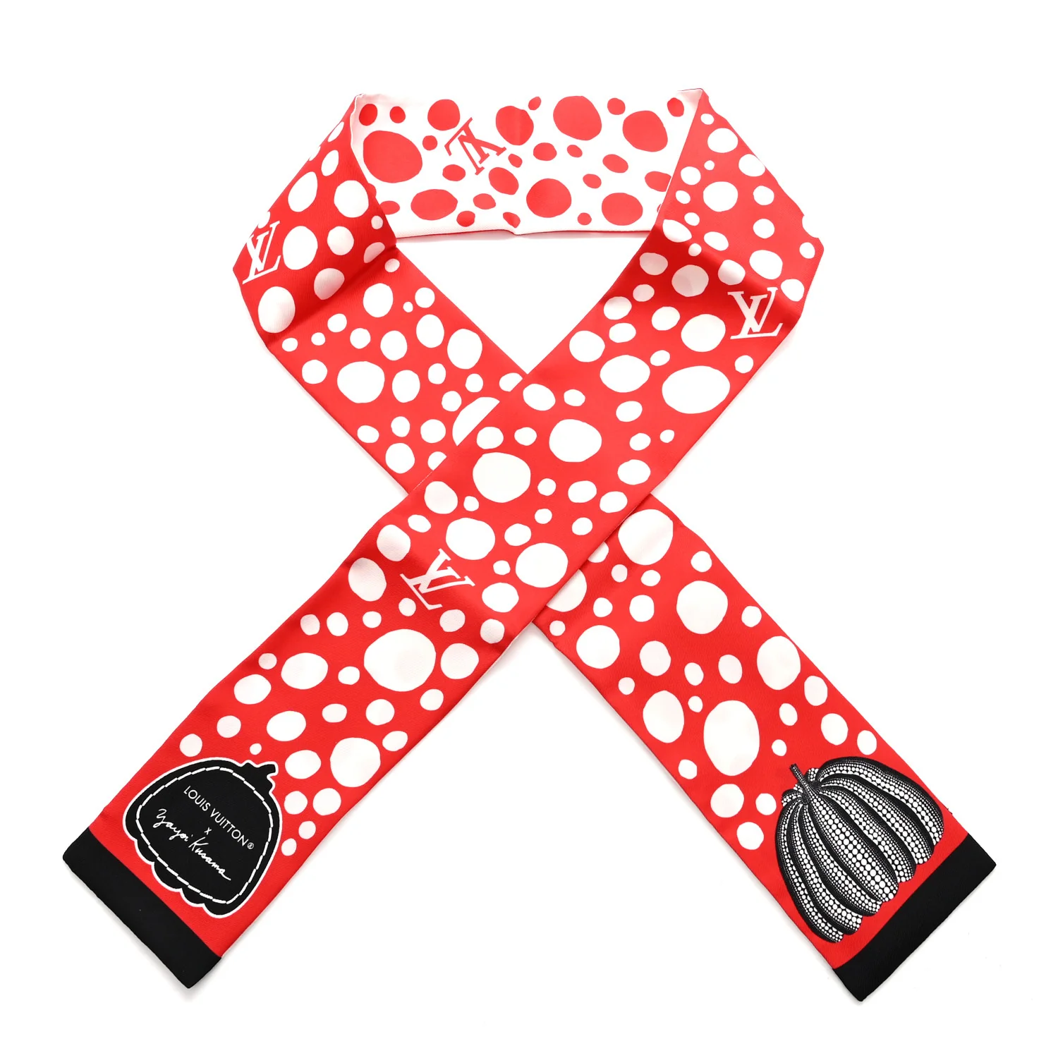 LV x YK Infinity Dots Bandeau Red White