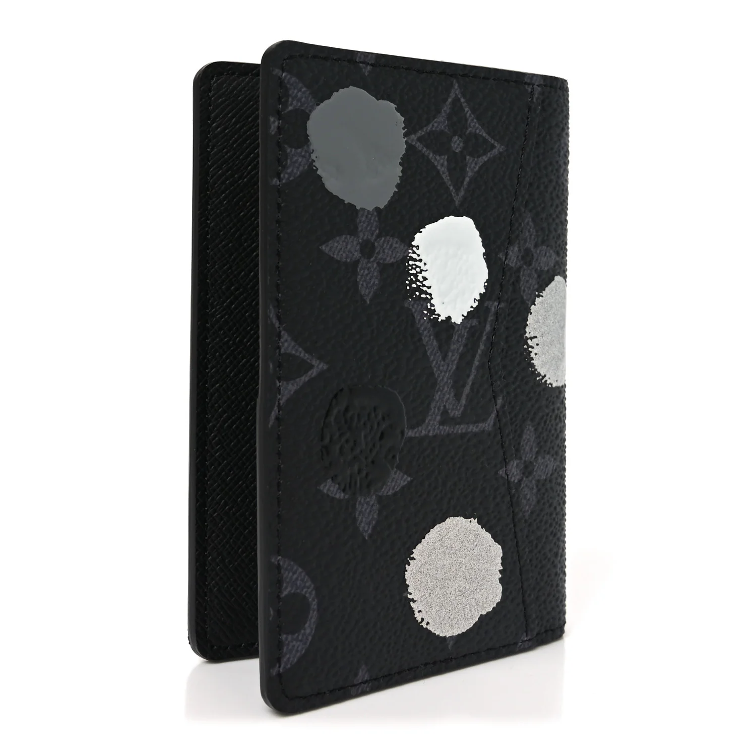 LV X YK Monogram Eclipse Dots Pocket Organizer NM Black Silver - Image 3