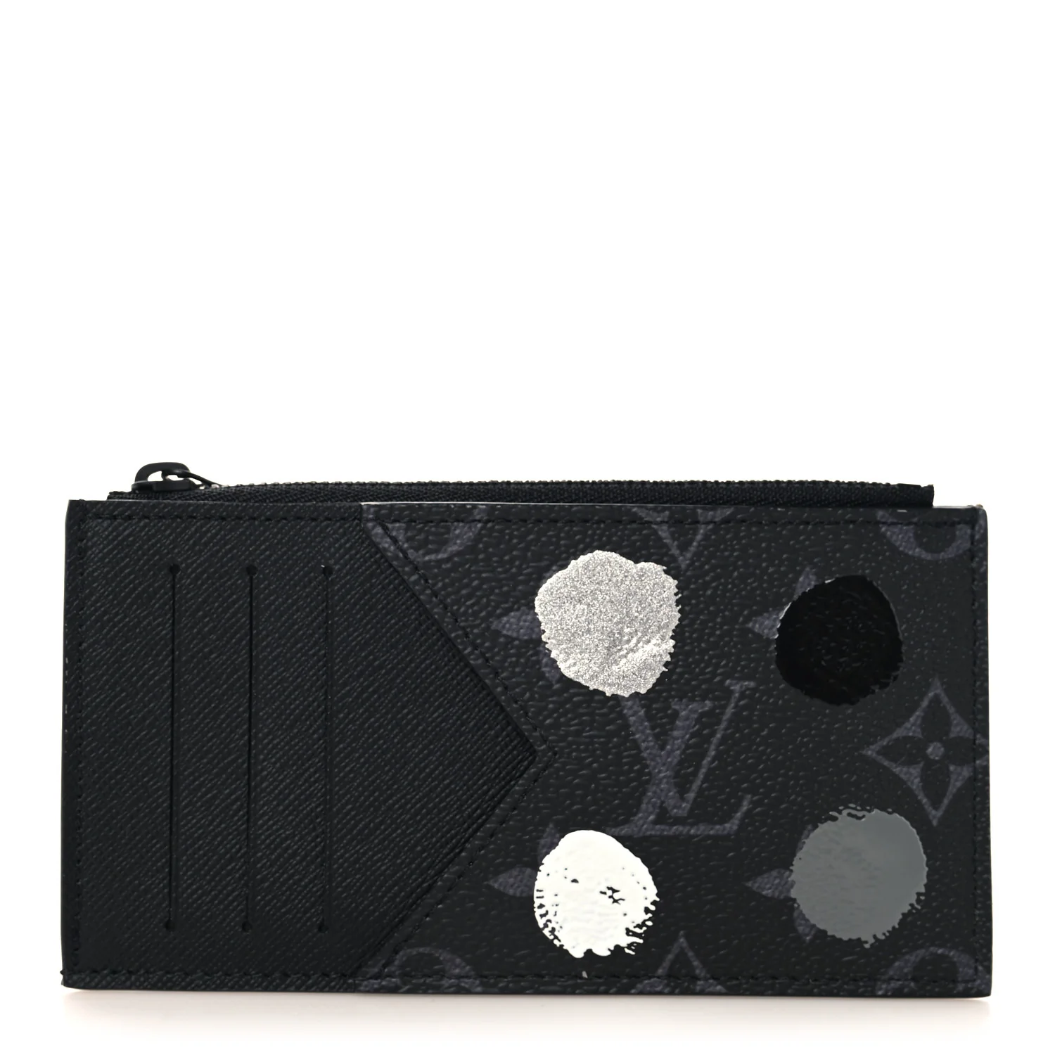 LV X YK Monogram Eclipse Taiga Coin Card Holder