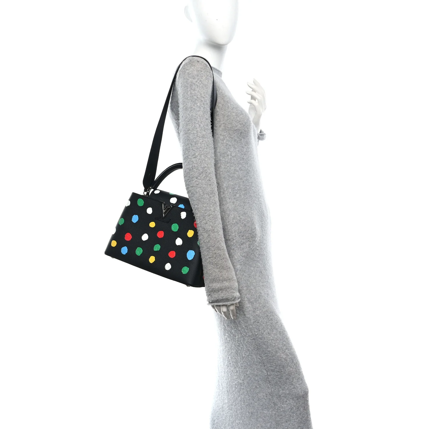 LV X YK Taurillon Capucines MM Black - Image 2