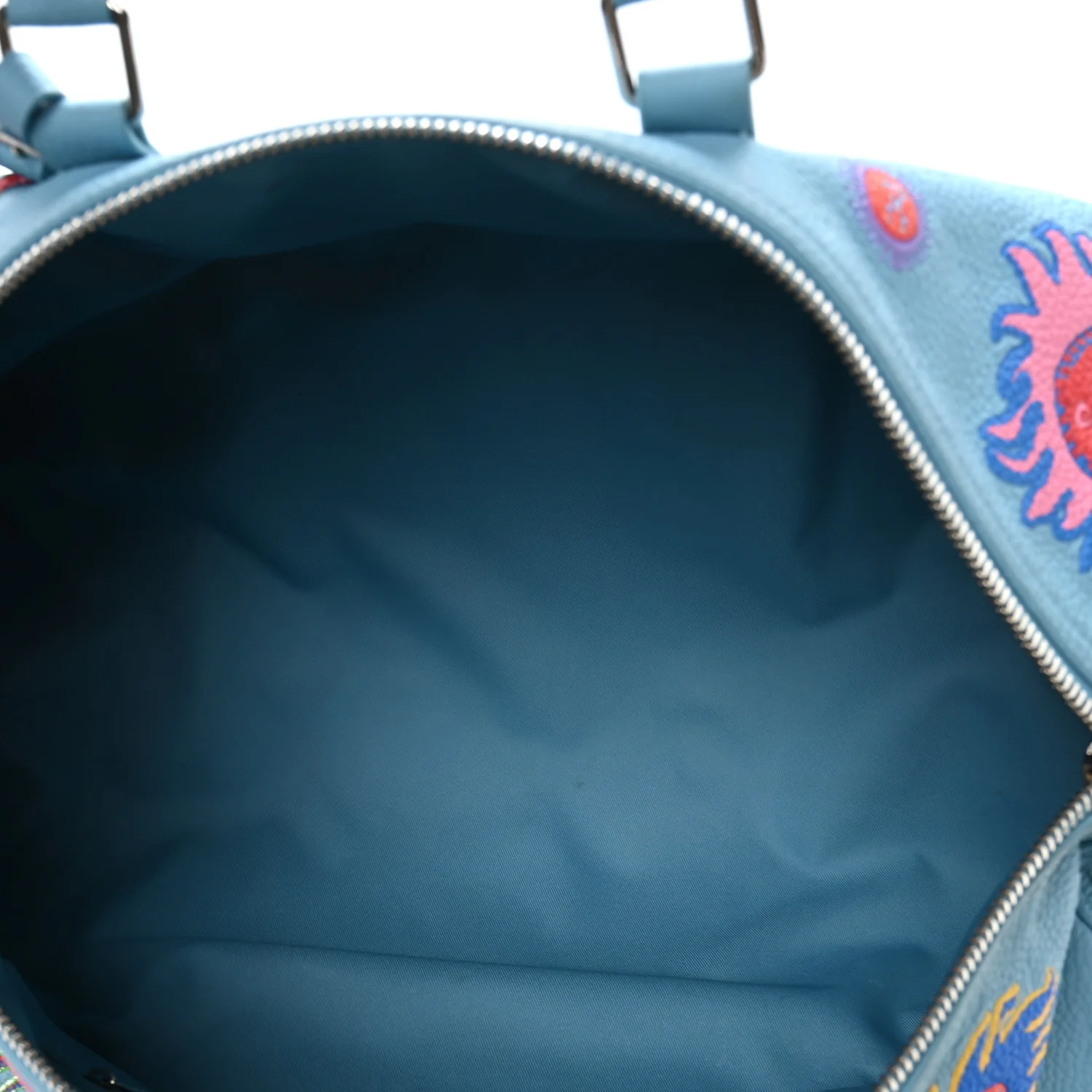 LV X YK Taurillon Monogram Keepall Bandouliere 50 Blue Multicolor - Image 4