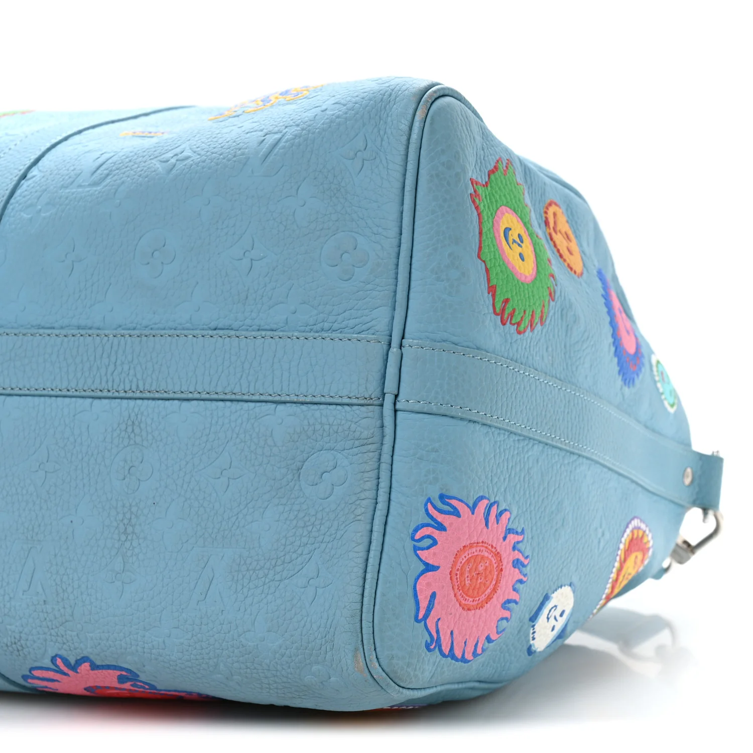 LV X YK Taurillon Monogram Keepall Bandouliere 50 Blue Multicolor - Image 8