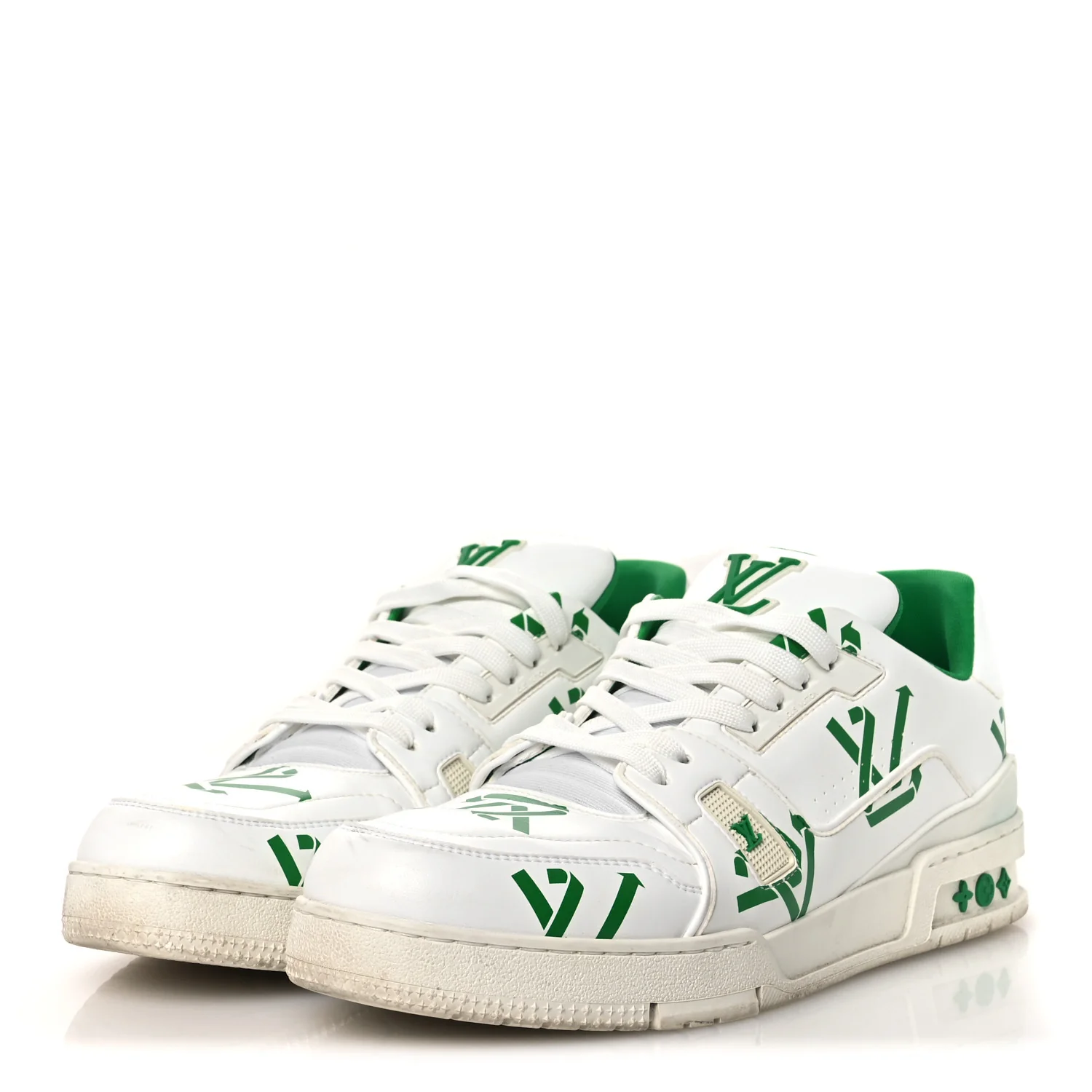 Mens LV Trainer Sneakers 10.5 Green - Image 4