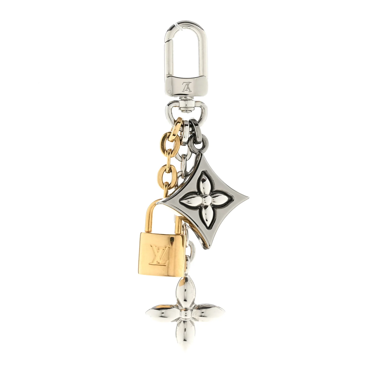 Metal Blossom Lock Bag Charm