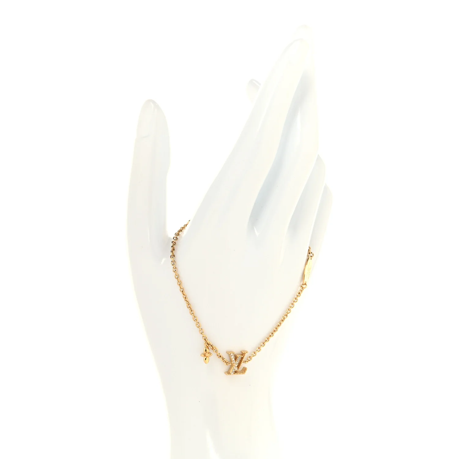 Metal Crystal LV Iconic Bracelet Gold - Image 2